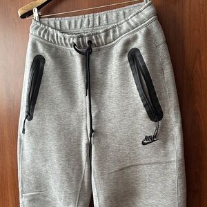 Nike Light Gray Jogger Sweatpants with Black Zip Accents